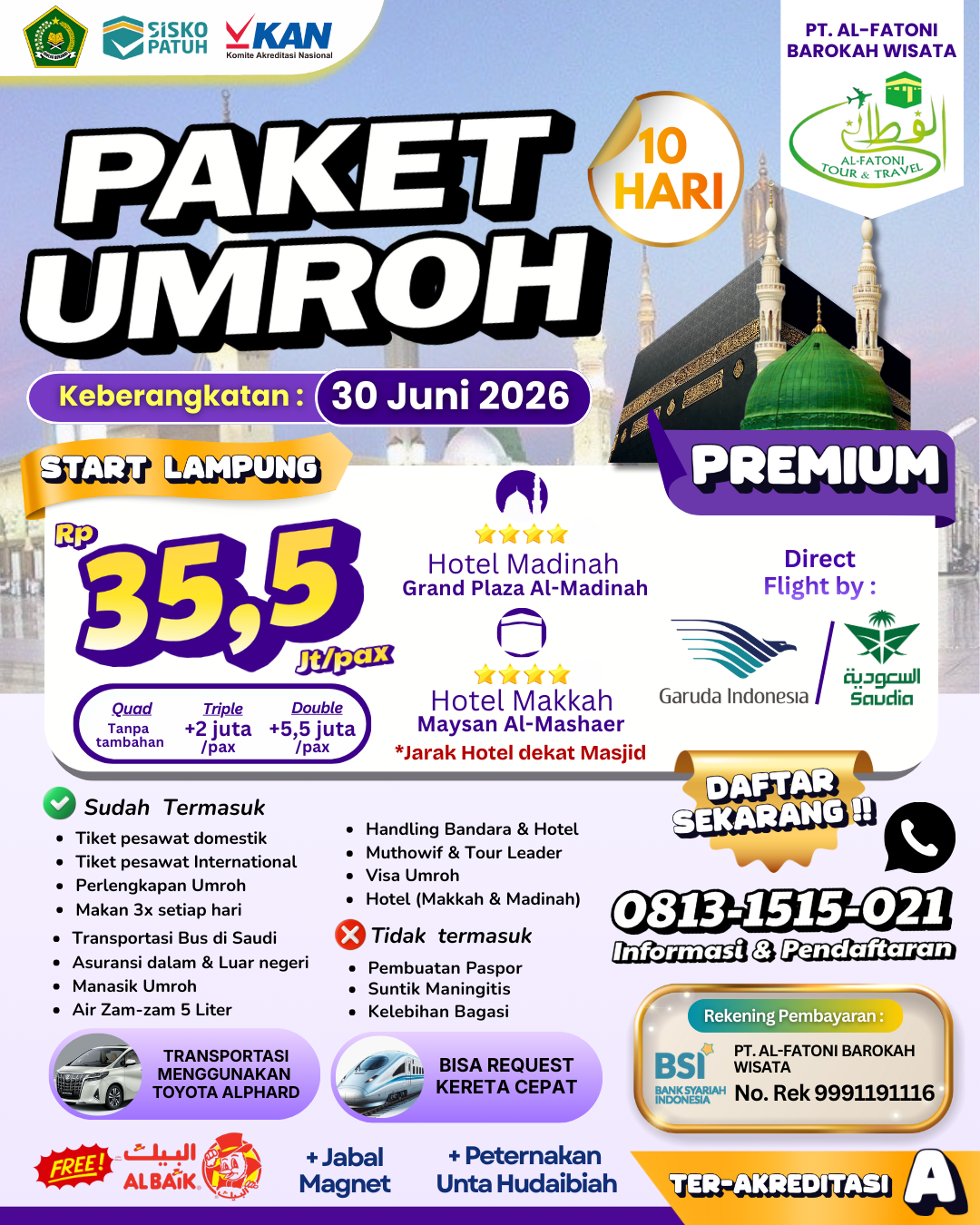 PAKET UMROH 30 JUNI 2026