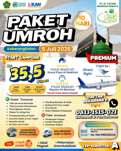 PAKET UMROH 5 JULI 2026