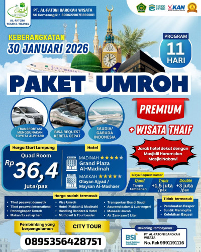 PAKET UMROH AWAL TAHUN 2026 